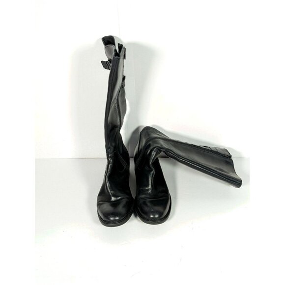 Born Womens Berry Knee High Riding Style Black Leather Boots us/8m D78503 - Picture 2 of 9